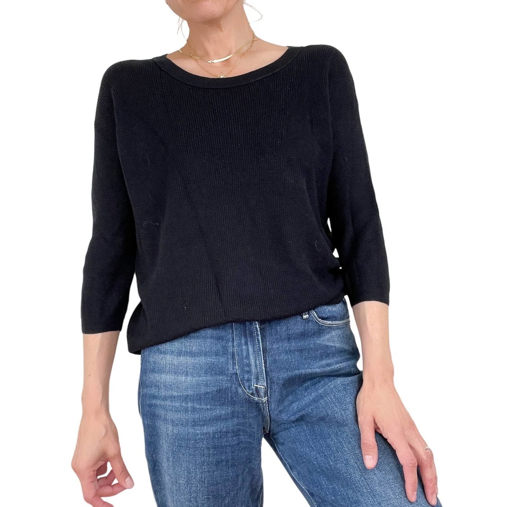 Aritzia Wilfred Black Silk/Cotton/Cashmere Sweater XS